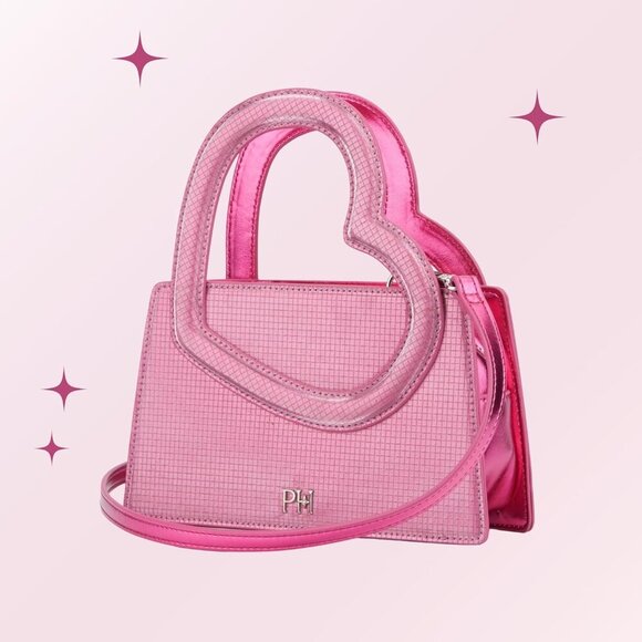 Te Amo Cutout Heart Handle Removable Strap Handbag Purse - Picture 3 of 8